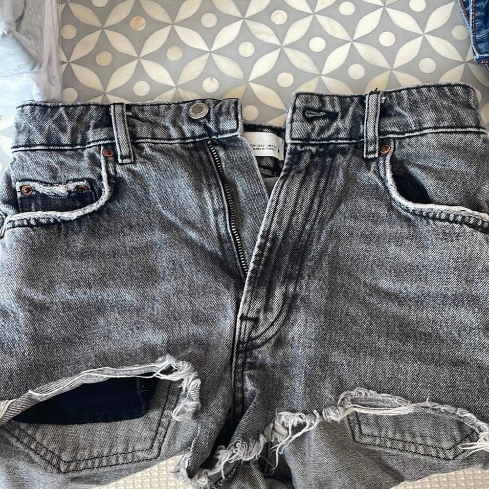 black jean shorts